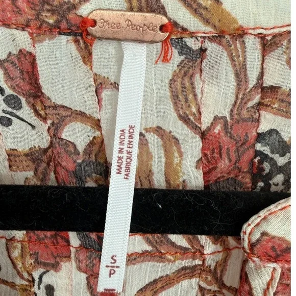 Free People See It Through Long Sleeve Floral Maxi Dress Size Small Bohemian - Picture 3 of 16